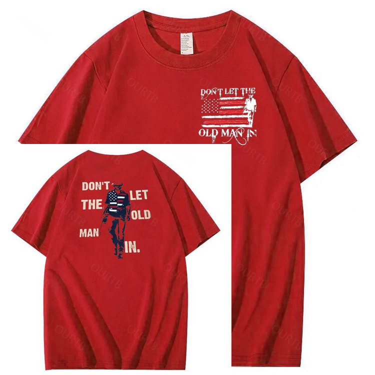 Vintage Don't Let The Old Man In Pattern 100&Cotton Print T-Shirt