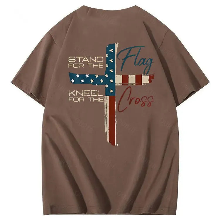 Stand For The Flag Kneel For The Cross 4th Of July T-Shirt