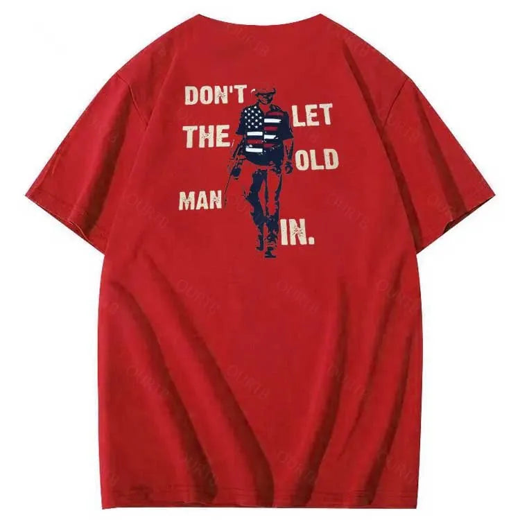 Vintage Don't Let The Old Man In Pattern 100&Cotton Print T-Shirt