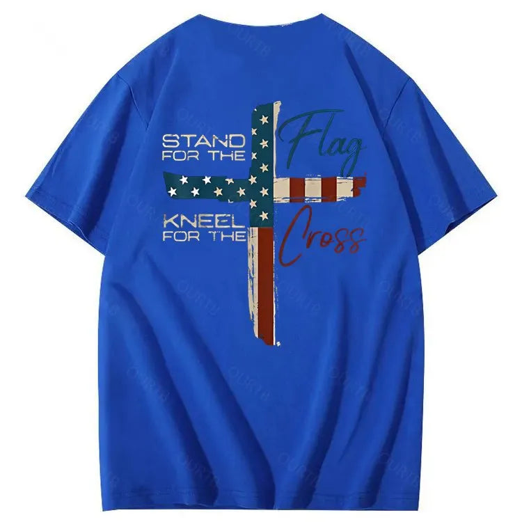 Stand For The Flag Kneel For The Cross 4th Of July T-Shirt