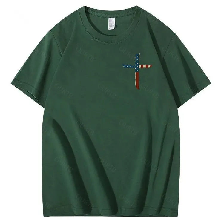 Stand For The Flag Kneel For The Cross 4th Of July T-Shirt