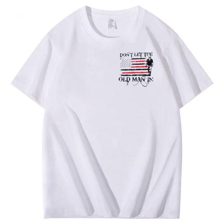 Vintage Don't Let The Old Man In Pattern 100&Cotton Print T-Shirt