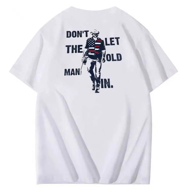 Vintage Don't Let The Old Man In Pattern 100&Cotton Print T-Shirt