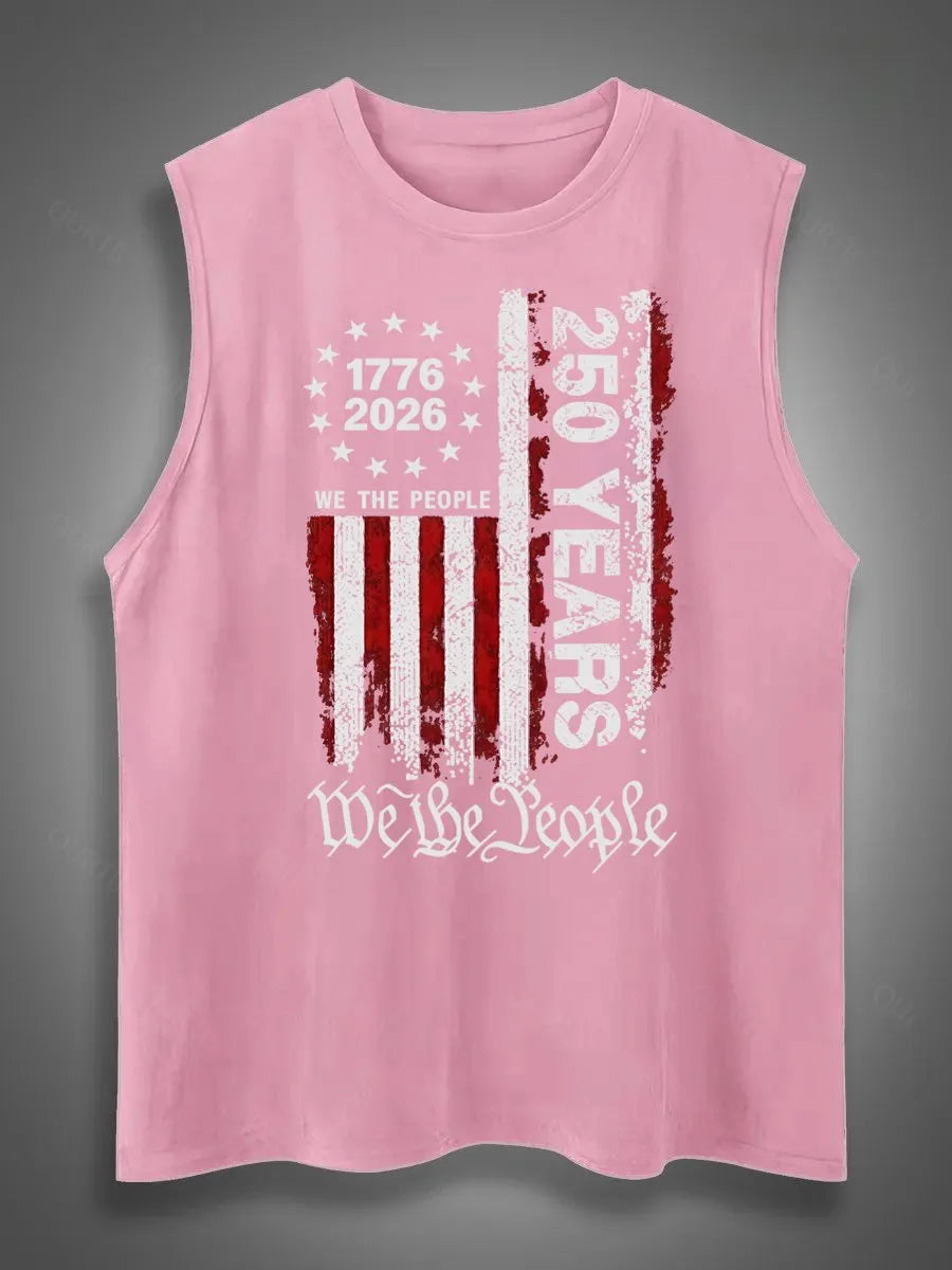 250 Anniversary USA Shirts Mens 250th American Flag Tank Tops 4th of July Tshirt Happy 250 Years Birthday 1776 Tee Menswear