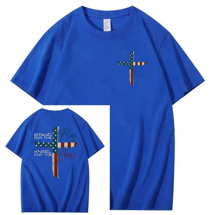 Stand For The Flag Kneel For The Cross 4th Of July T-Shirt