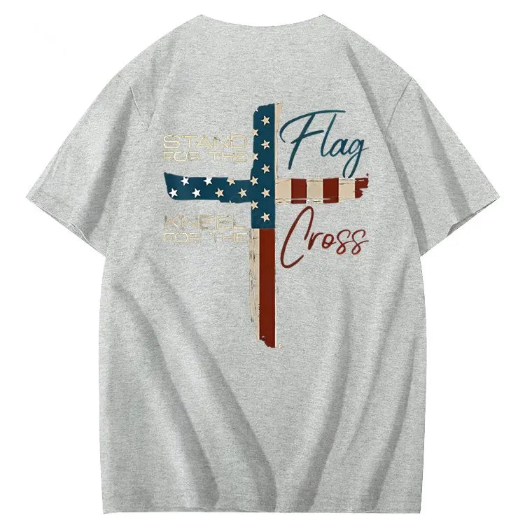 Stand For The Flag Kneel For The Cross 4th Of July T-Shirt