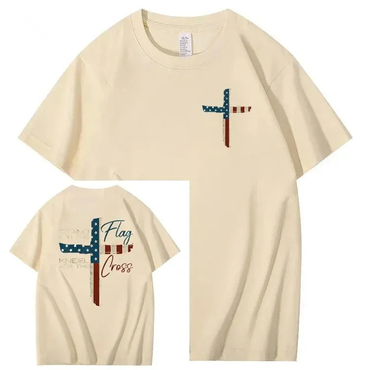 Stand For The Flag Kneel For The Cross 4th Of July T-Shirt