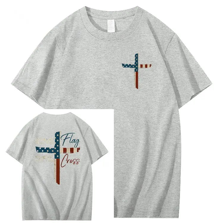 Stand For The Flag Kneel For The Cross 4th Of July T-Shirt