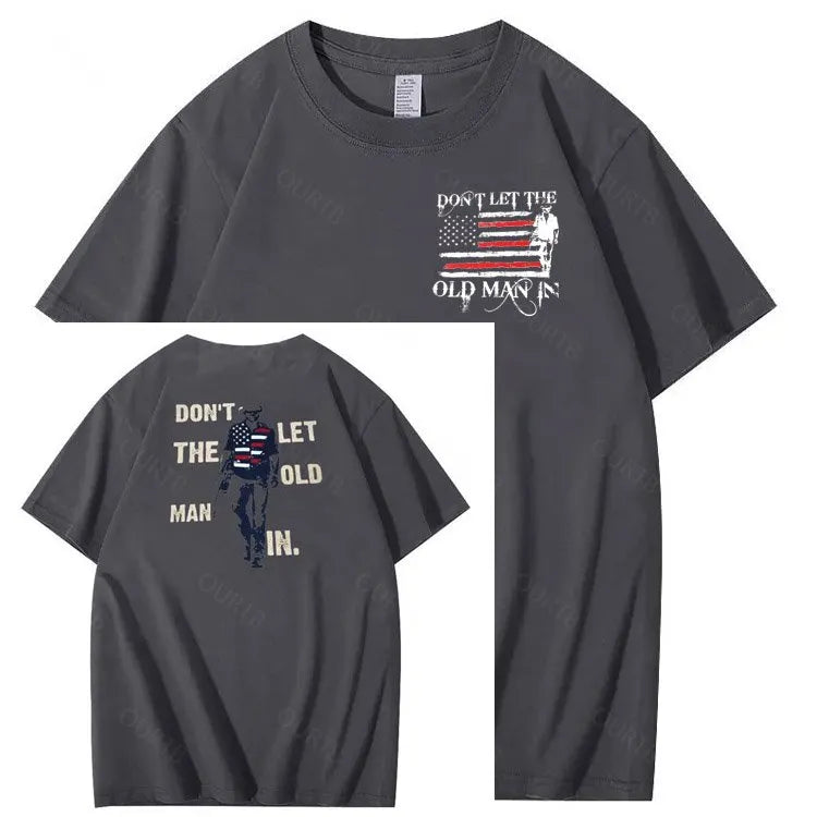Vintage Don't Let The Old Man In Pattern 100&Cotton Print T-Shirt