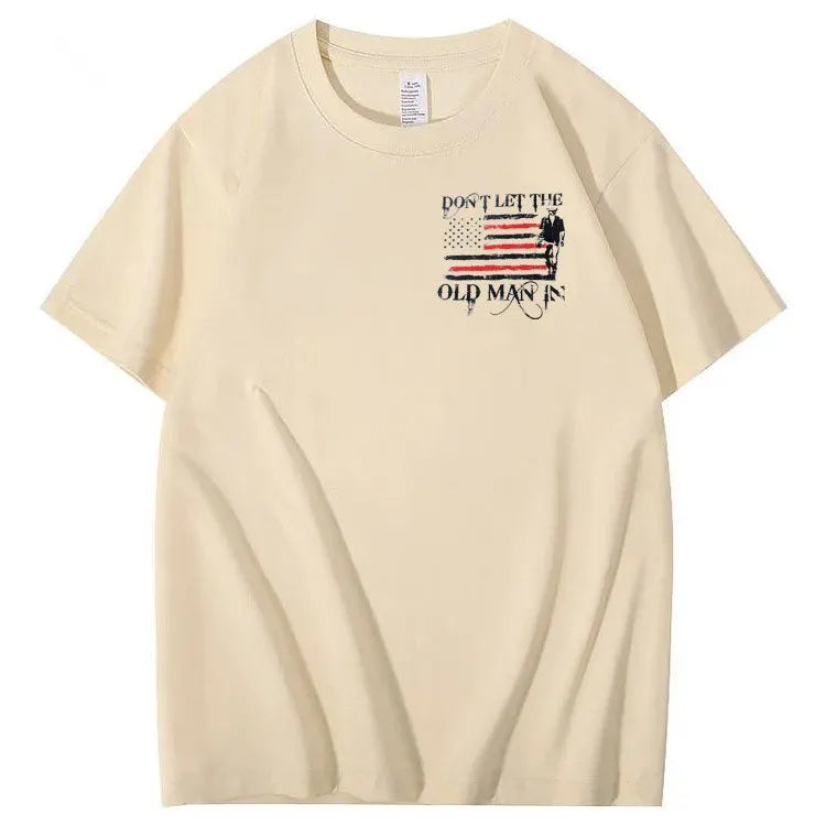 Vintage Don't Let The Old Man In Pattern 100&Cotton Print T-Shirt