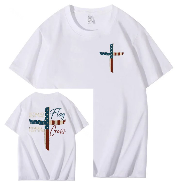 Stand For The Flag Kneel For The Cross 4th Of July T-Shirt