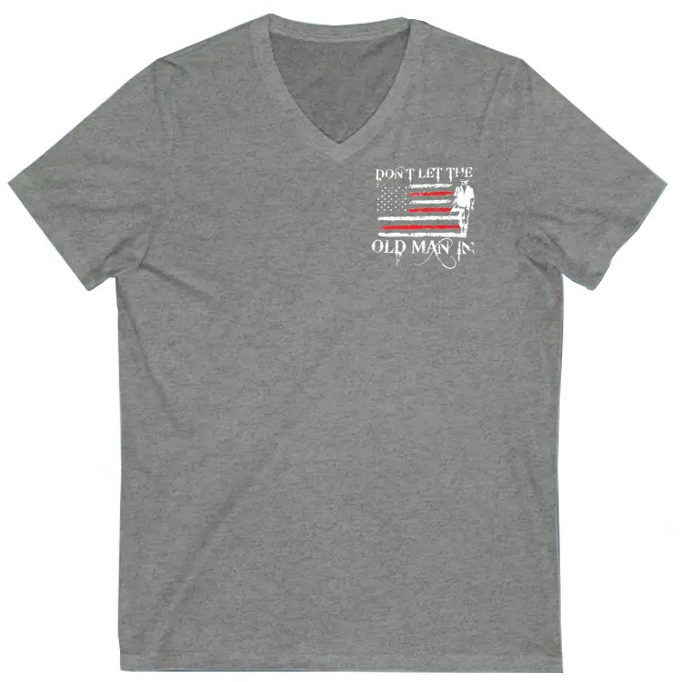 Don't Let The Old Man In Pattern Print 100%Cotton V Neck T-Shirt