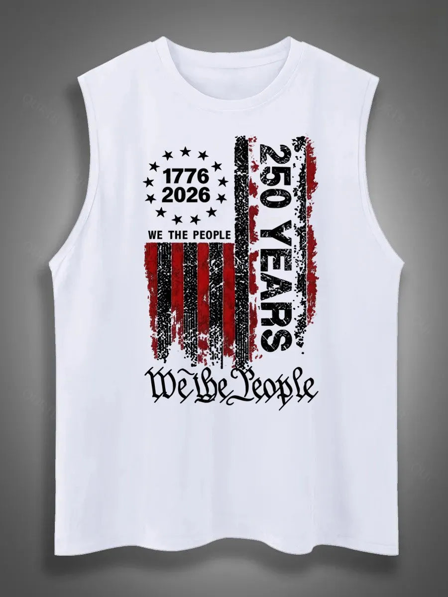 250 Anniversary USA Shirts Mens 250th American Flag Tank Tops 4th of July Tshirt Happy 250 Years Birthday 1776 Tee Menswear