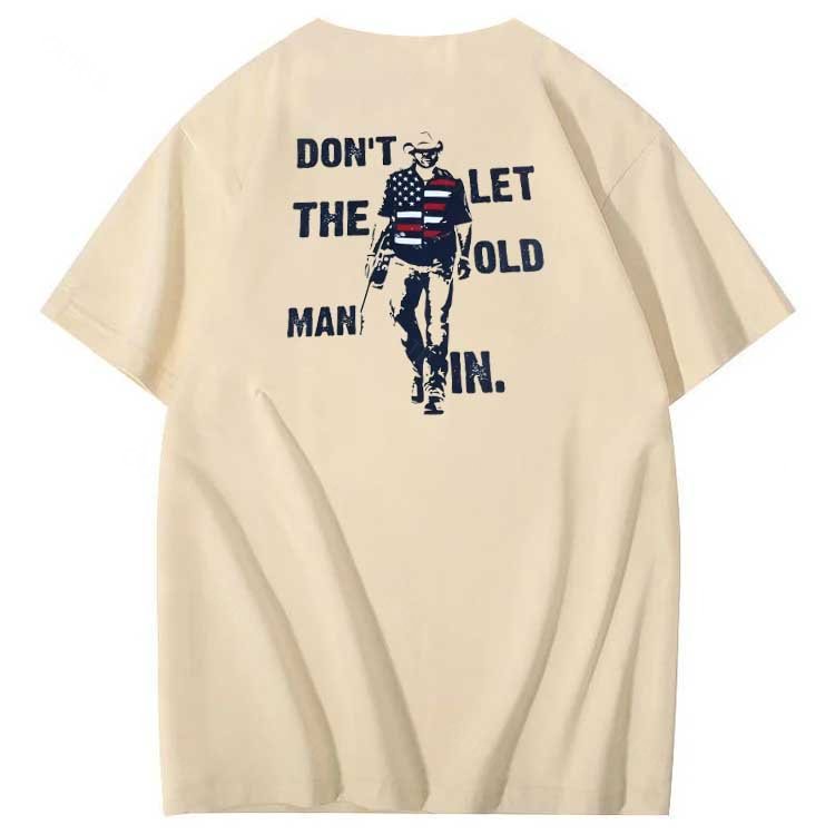 Vintage Don't Let The Old Man In Pattern 100&Cotton Print T-Shirt