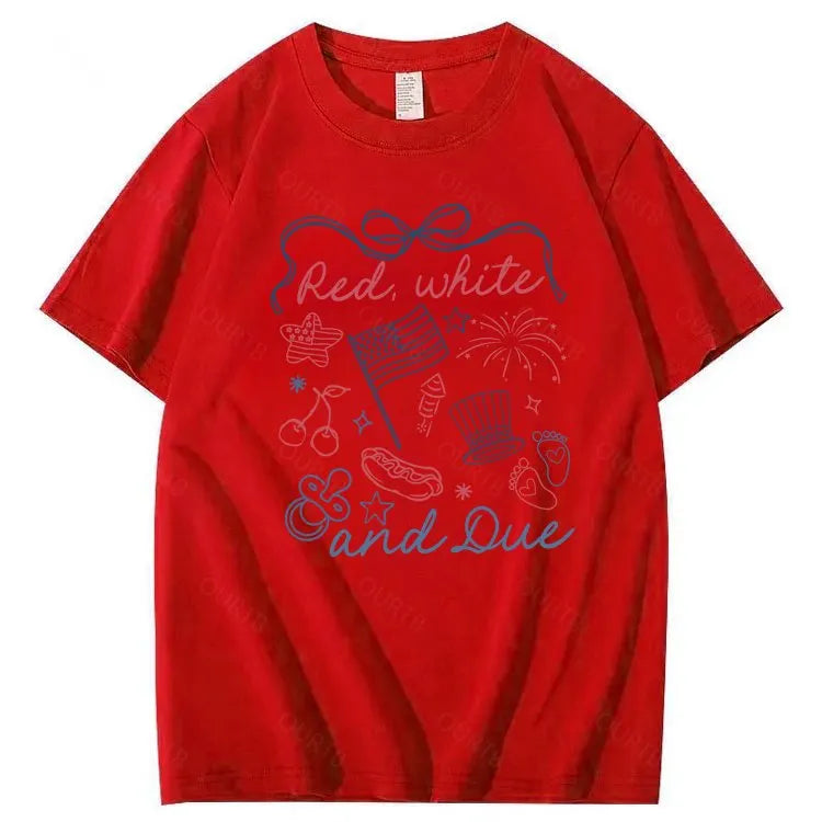red white and due shirt, 4th of July pregnancy reveal shirt, summer pregnancy announcement tee, expecting mom to be t-shirt
