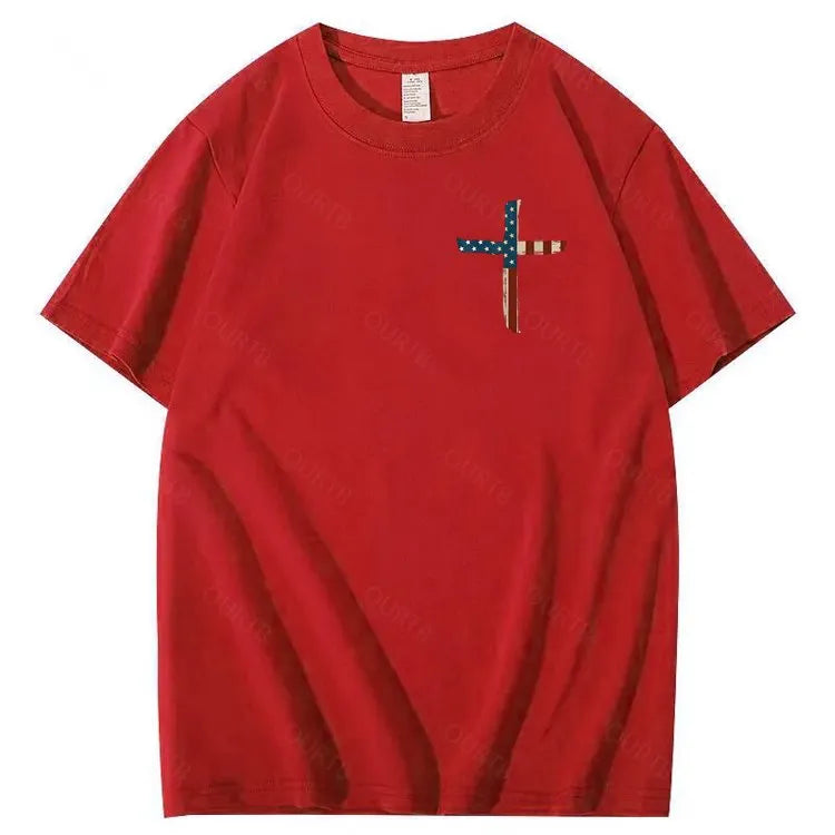 Stand For The Flag Kneel For The Cross 4th Of July T-Shirt