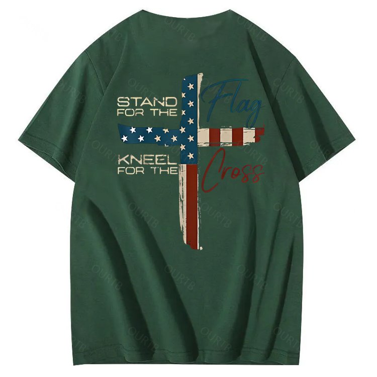 Stand For The Flag Kneel For The Cross 4th Of July T-Shirt